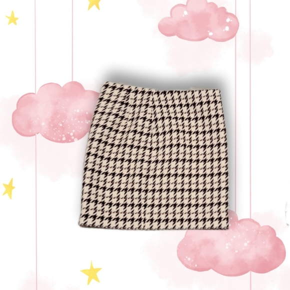 White House Black Market Wool Houndstooth Side Zipper Career Work Mini Skirt 4 - Picture 3 of 11
